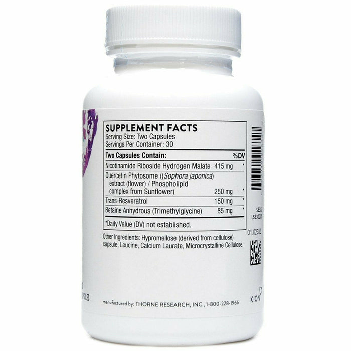 ResveraCel 60 caps by Thorne Research Supplement Facts Label