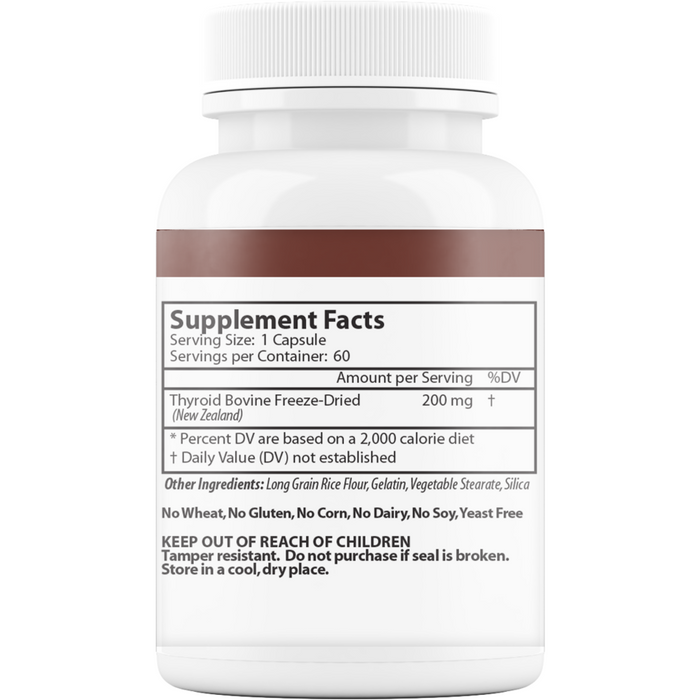 Vinco, Thyroid Gland 60 caps Supplement Facts Label