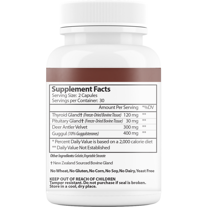 Vinco, Thyroid Pituitary Plus 60 caps Supplement Facts Label