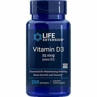 Life Extension, Vitamin D3 1000 IU 250 softgels