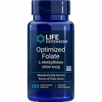 Life Extension, Optimized Folate 1000 mcg 100 tabs