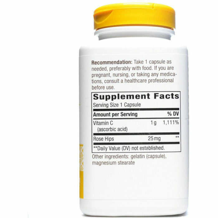 Vitamin C-1000 with Rose Hips 250 caps by Nature's Way Supplement Facts