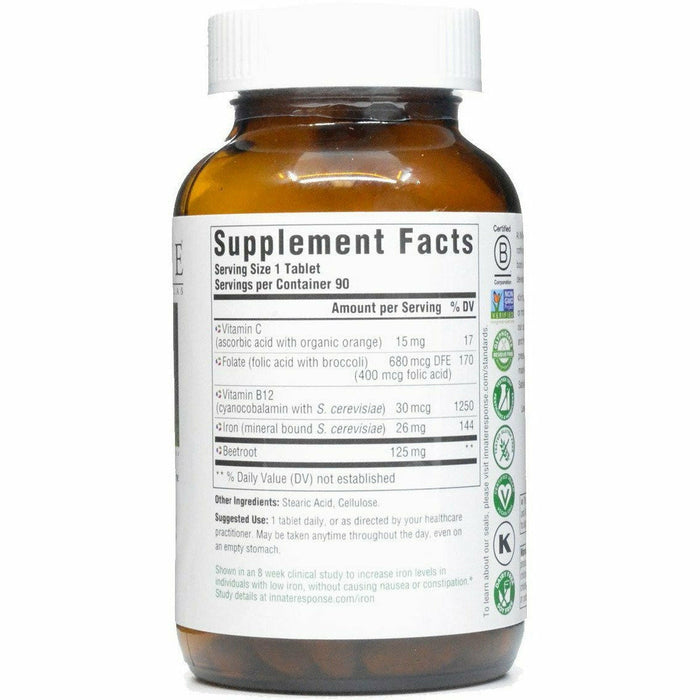 Iron Response 90 tabs by Innate Response Supplement Facts