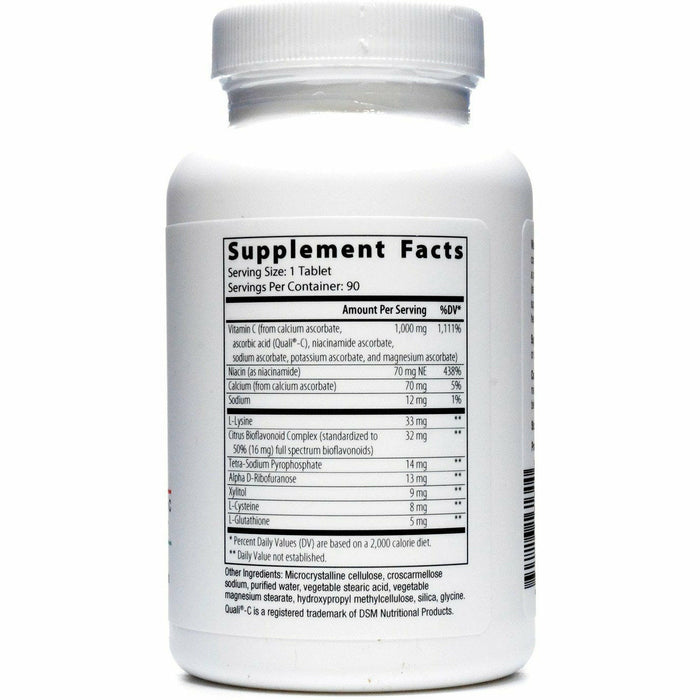 Vitamin C 1000 Complex 90 tablets supplement facts label
