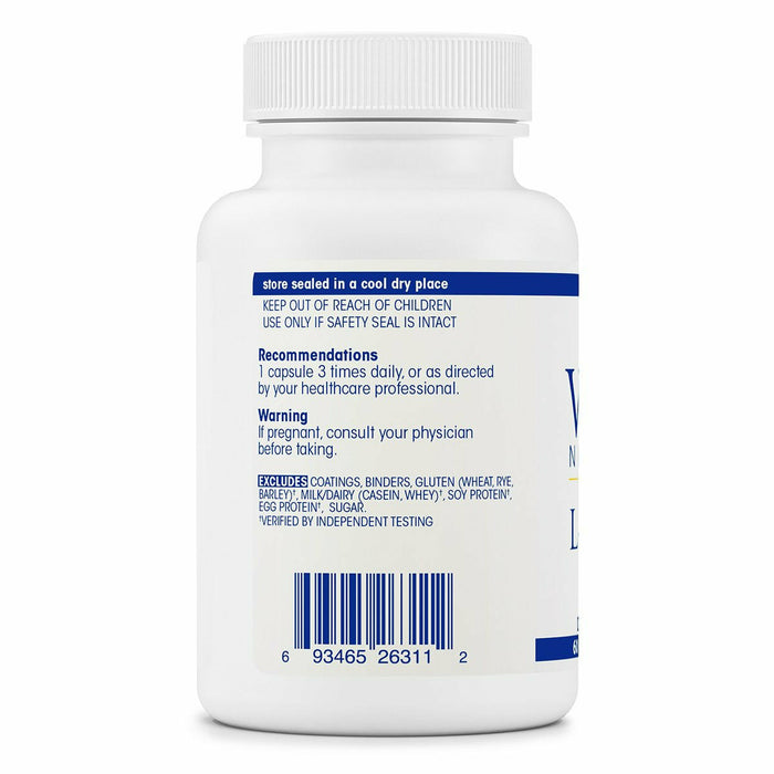 L-Theanine 200 mg 60 caps by Vital Nutrients Information Label