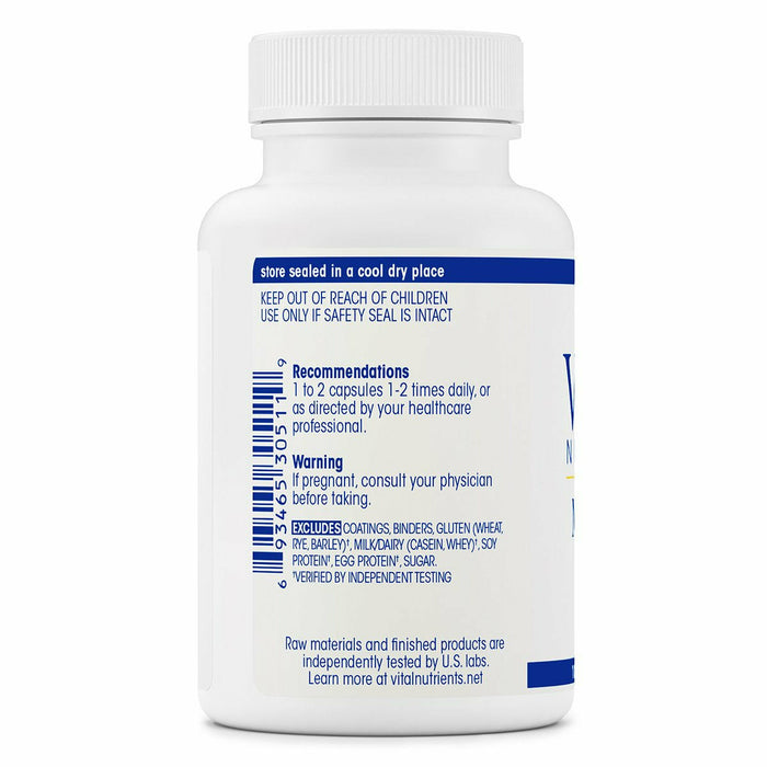 Magnesium (Citrate) 150 mg 100 caps by Vital Nutrients Information Label