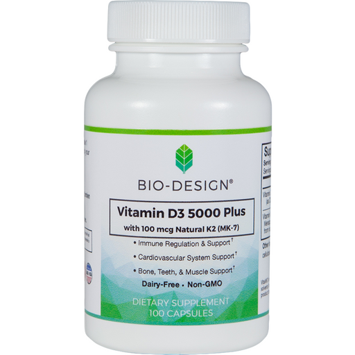 Bio-Design, Vitamin D3 5000 Plus Nat MK-7 100 Caps