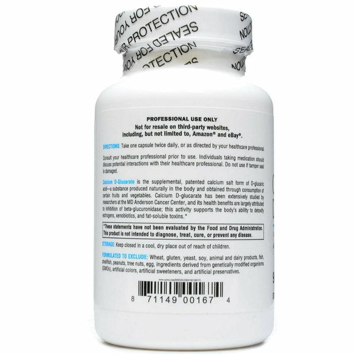 Calcium D-Glucarate 90 Capsules by Xymogen Information Label