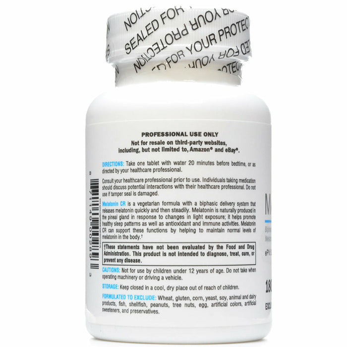 Melatonin CR 180 tablets by Xymogen Information Label