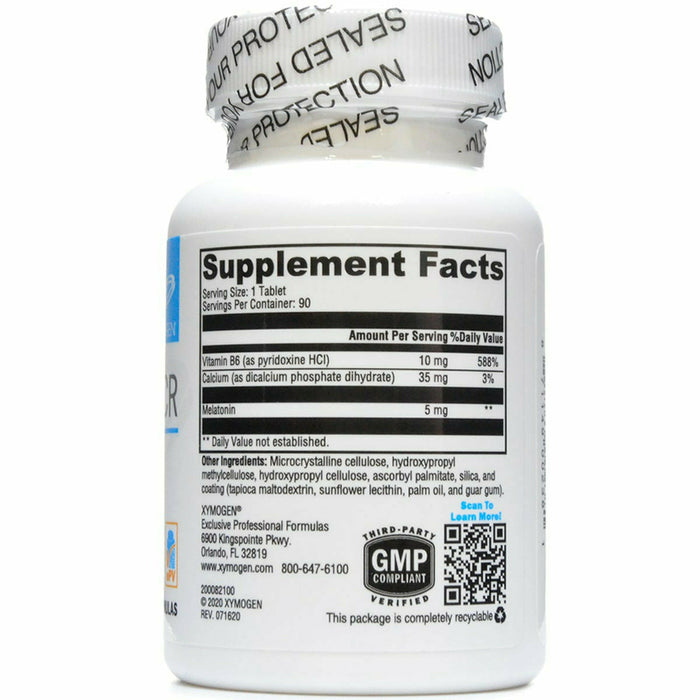 Melatonin CR 90 tablets by Xymogen Supplement Facts Label