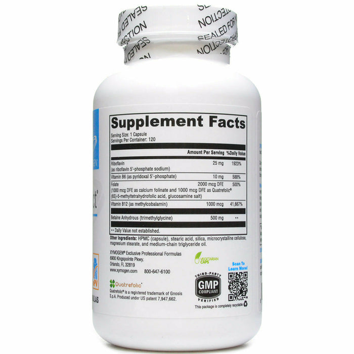Methyl Protect 120 caps by Xymogen Supplement Facts Label