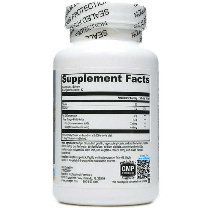 OmegaPure 600 EC by Xymogen Supplement Facts Label