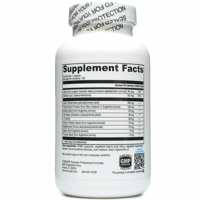 T-150 120 caps by Xymogen Supplement Facts Label