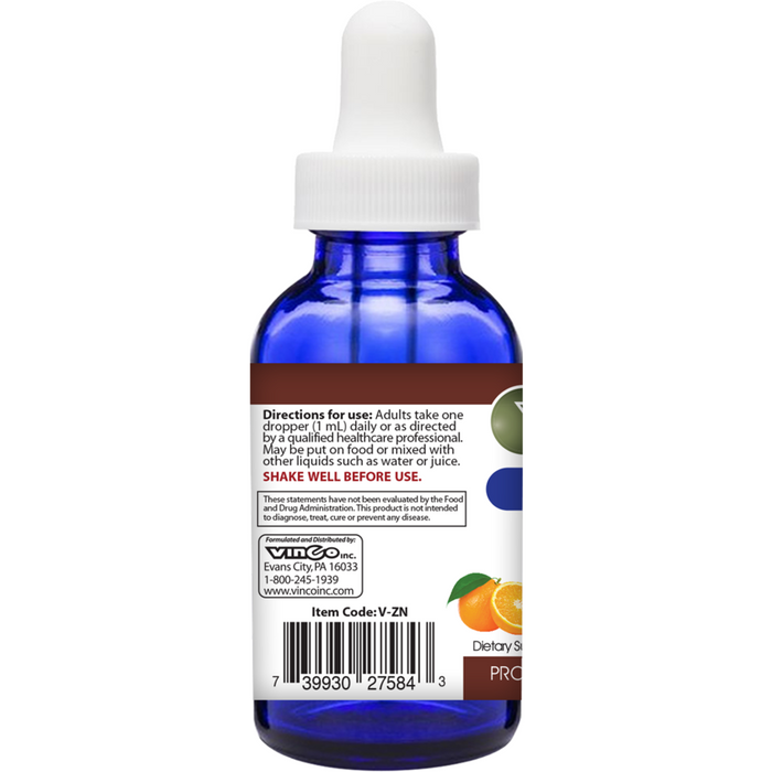 Vinco, Zinc (Liposomal) 2 fl oz Label