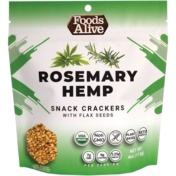 Foods Alive, Organic Rosemary Hemp Snack Crackers 4 oz