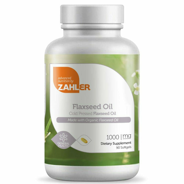 Advanced Nutrition by Zahler Flaxseed Oil 1000 mg, 90 softgels, front of bottle