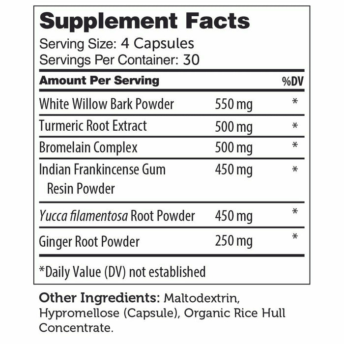 Advanced Nutrition by Zahler InflaMix 120 capsules supplement facts label