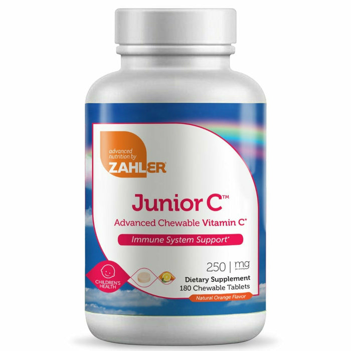 Advanced Nutrition by Zahler Junior C 250 mg, 180 chewable tablets, front of bottle
