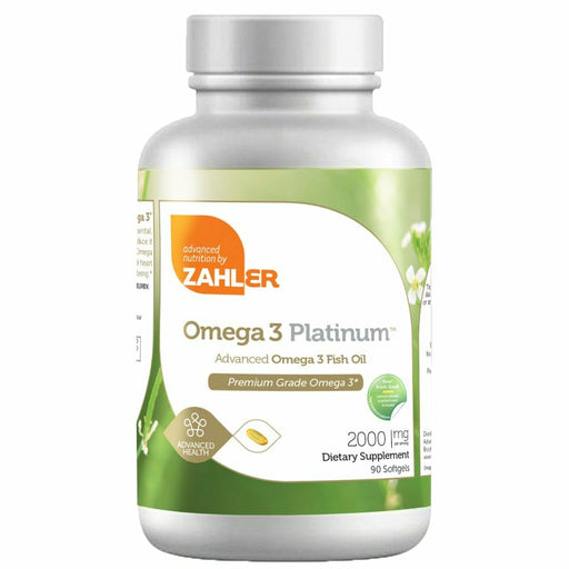 Advanced Nutrition by Zahler Omega 3 Platinum, 90 softgels, front of bottle