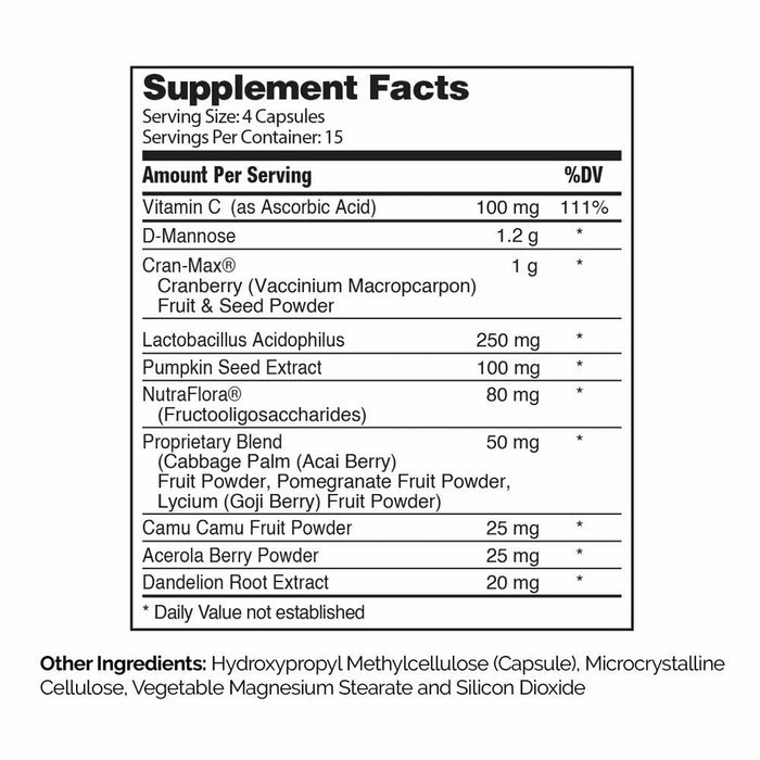 Advanced Nutrition by Zahler UT Revolution 60 capsules supplement facts label