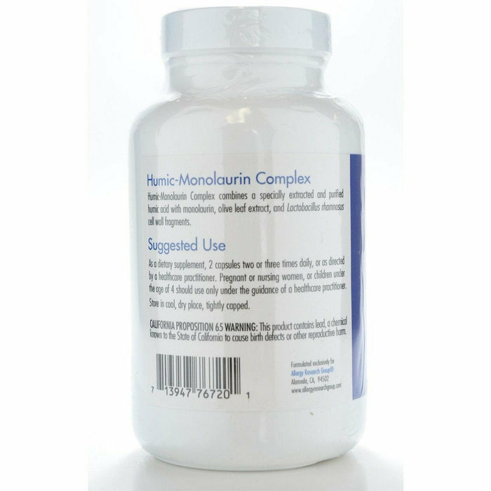 Allergy Research Group Humic-Monolaurin Complex 120 vegetable capsules suggested use label