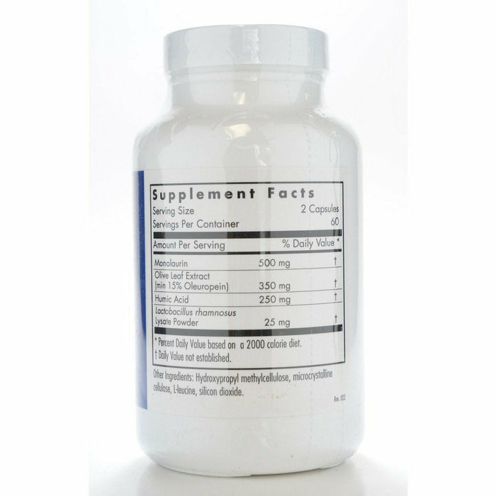 Allergy Research Group Humic-Monolaurin Complex 120 vegetable capsules supplement facts label