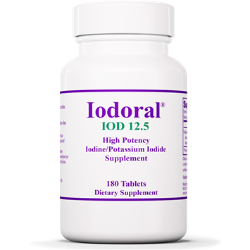 Allergy Research Group Iodoral 12.5 mg, 180 tablets, front of bottle, Optimox packaging