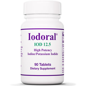 Allergy Research Group Iodoral 12.5 mg, 90 tablets, front of bottle, Optimox packaging