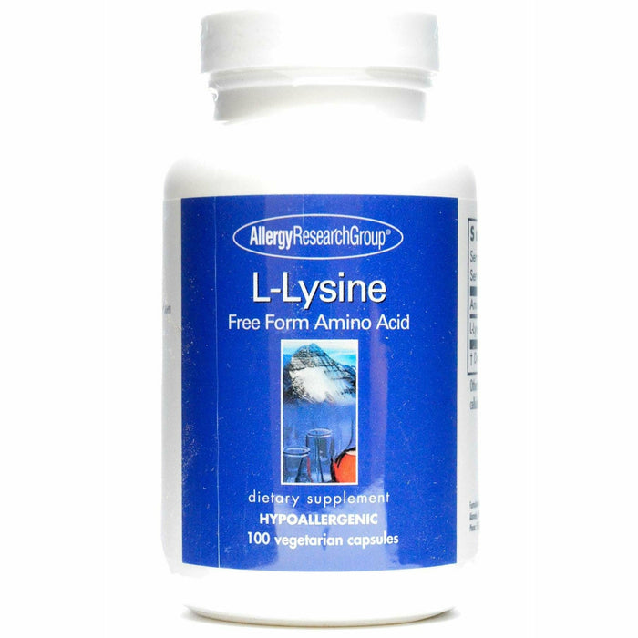 Allergy Research Group L-Lysine 500 mg, 100 capsules, front of bottle