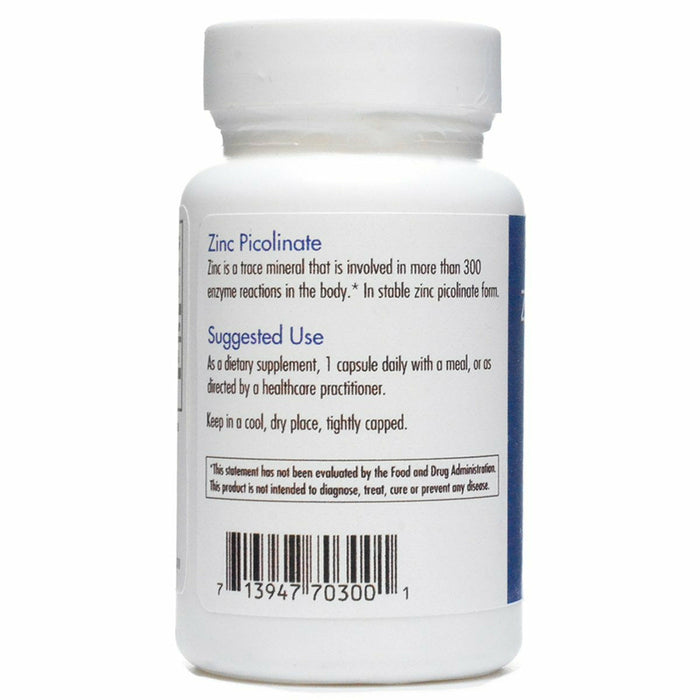 Allergy Research Group Zinc Picolinate 25 mg 60 capsules suggested use label