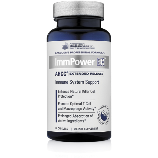 American BioSciences ImmPower ER AHCC, 60 capsules, front of bottle