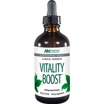 American Nutriceuticals Vitality Boost, 4 oz, front of dropper bottle