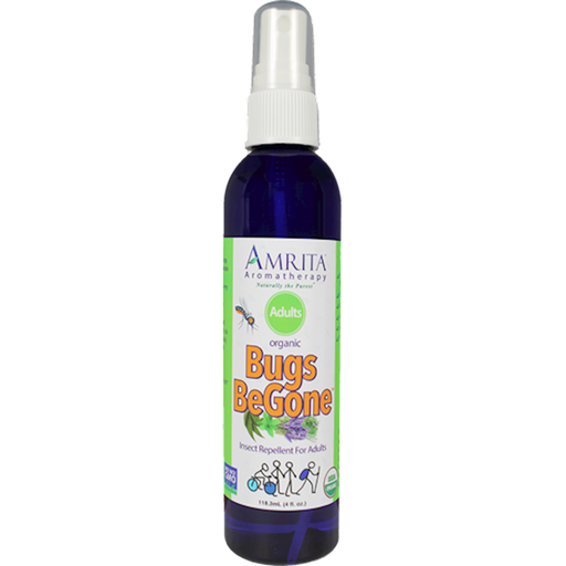 Amrita Aromatherapy Bugs Be Gone for Adults, Organic, 4 fl oz, front of spray bottle
