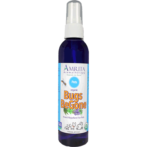 Amrita Aromatherapy Bugs Be Gone for Pets, Organic, 4 fl oz, front of spray bottle