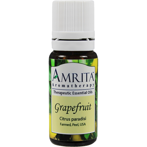 Amrita Aromatherapy Grapefruit Essential Oil, 10 ml, front of bottle