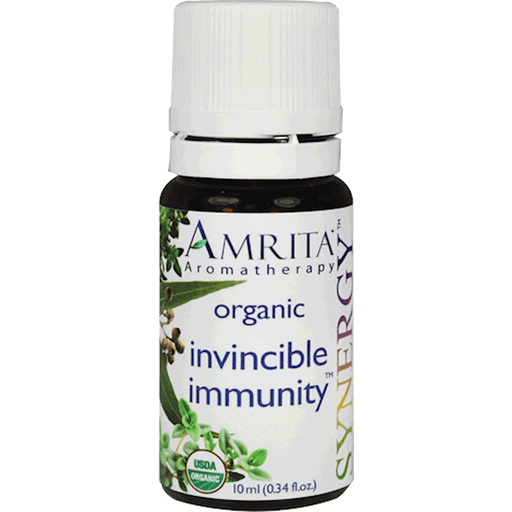 Amrita Aromatherapy Invincible Immunity Essential Oil Blend, Organic, 10 ml, front of bottle