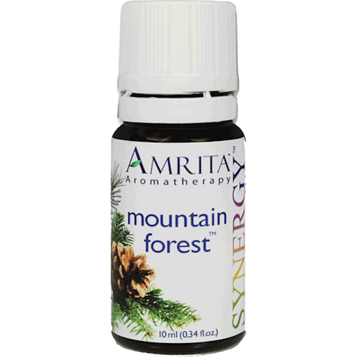 Amrita Aromatherapy Mountain Forest Essential Oil Blend, 10 ml, front of bottle