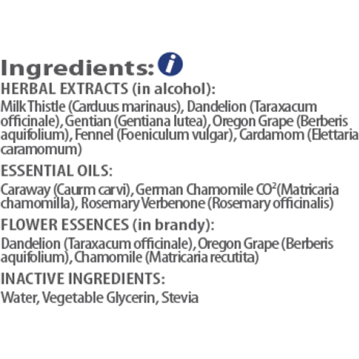Amrita Aromatherapy Organic Digestive Nectar 1 fl oz ingredients label