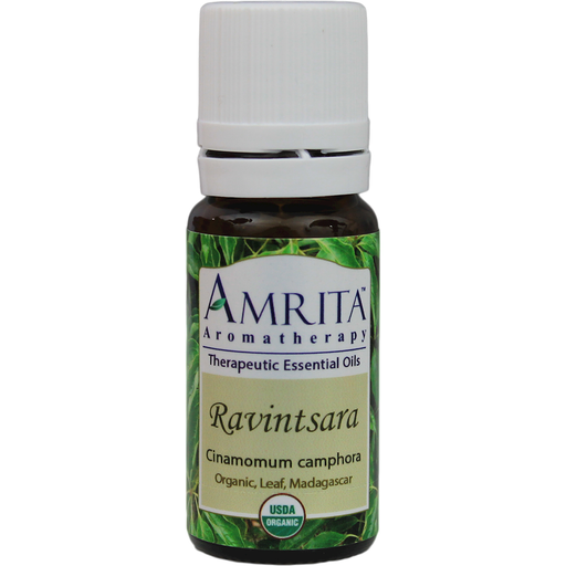 Amrita Aromatherapy Ravintsara Essential Oil, Organic, 10 ml, front of bottle