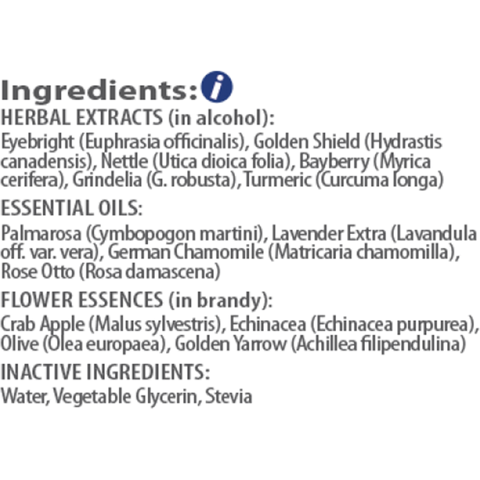 Amrita Aromatherapy Seasonal Support Blend 1 fl oz ingredients label