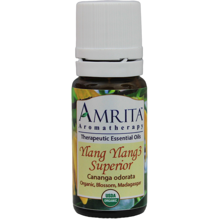 Amrita Aromatherapy Ylang Ylang III Essential Oil, 10 ml, front of bottle