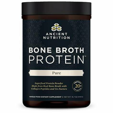Ancient Nutrition Bone Broth Protein Pure, 20 servings, front of jar