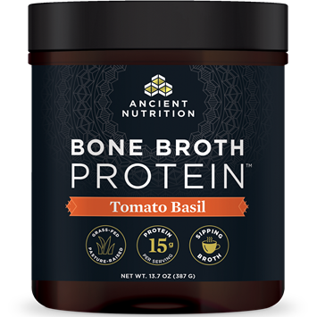 Ancient Nutrition Bone Broth Protein - Tomato Basil, 13.7 oz, front of jar
