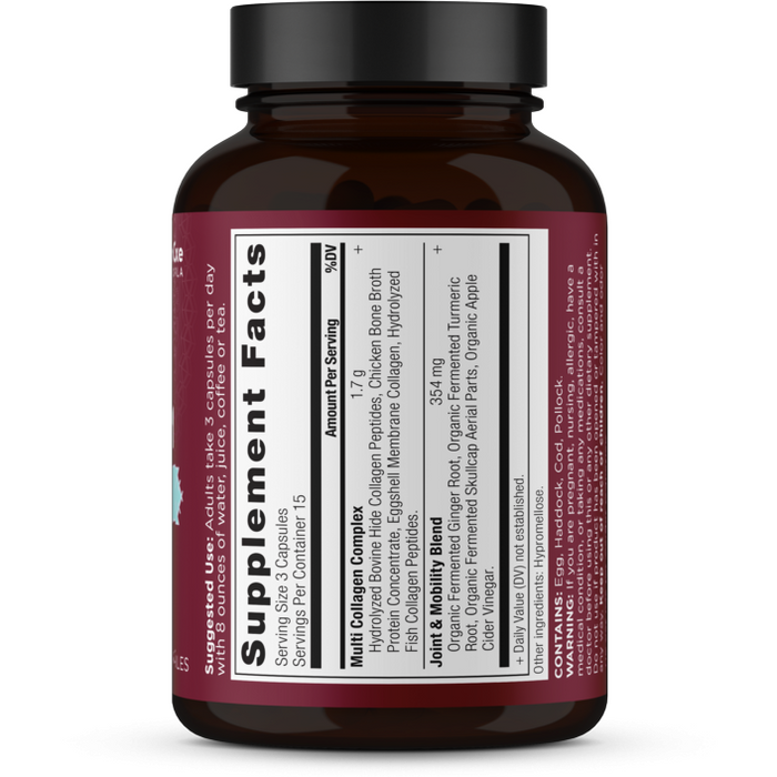 Ancient Nutrition Multi Collagen Joint + Mobility 45 capsules supplement facts label