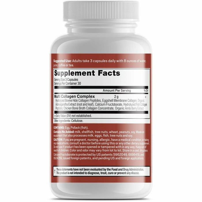 Ancient Nutrition Multi Collagen Protein 90 capsules supplement facts label