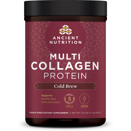 Ancient Nutrition Multi Collagen Protein Cold Brew, 40 servings, front of jar