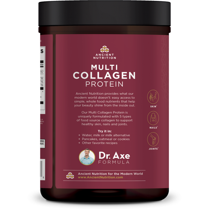 Ancient Nutrition Multi Collagen Protein Cold Brew 40 servings supplement facts label