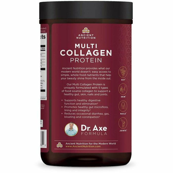 Multi Collagen Protein Gut Restore Lemon Ginger by Ancient Nutrition, side label