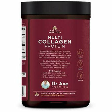 Ancient Nutrition Multi Collagen Protein Strawberry Lemonade 45 servings label information panel