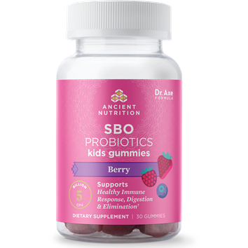 Ancient Nutrition SBO Kids Probiotic Gummies Berry, 30 count, front of bottle